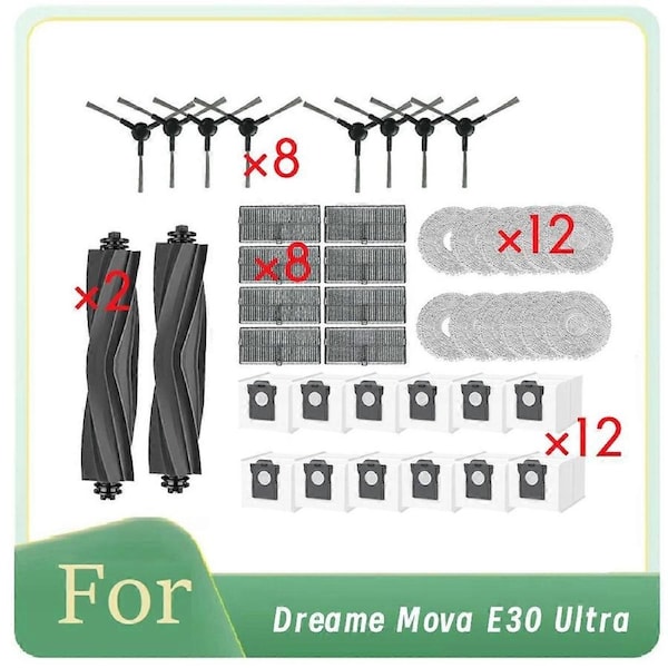42 Pcs for E30 Ultra Roller Side Brush HEPA Filter Mop
