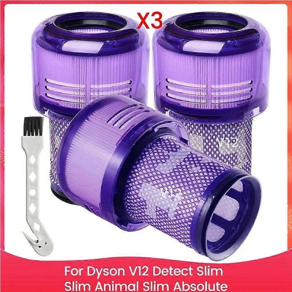 3PCS Filters Replacement for V12 Detect Slim, Slim Animal, Slim Absolute Vacuum Cleaners SV34 SV35 Cleaner Filter