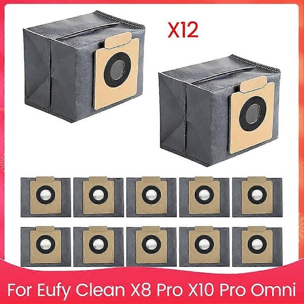 12 Pack Replacement Dust Bags for Eufy Clean X8 Pro X10 Pro