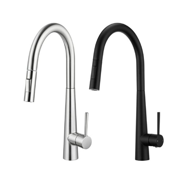 ACA Brushed/Black Pull Out Touch Sensor Kitchen Taps 360 Swivel 2-Mode Spout Mixer Tap Faucet Brushed