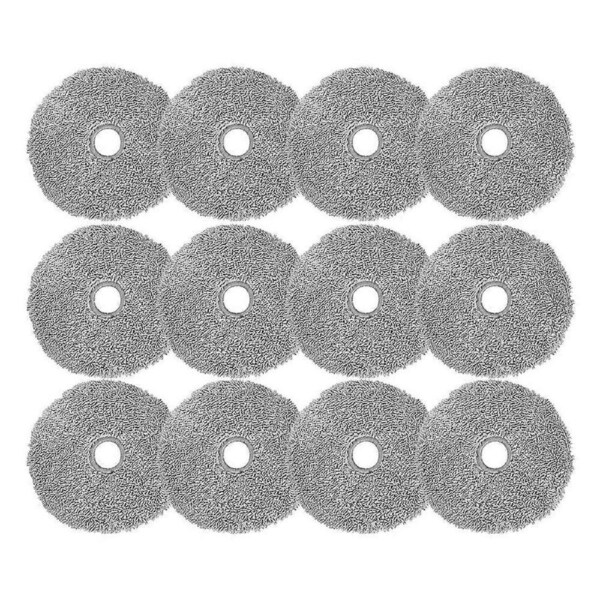 12Pcs Mop Cloth for W2 Robot Vacuums Spare Part Round Mop