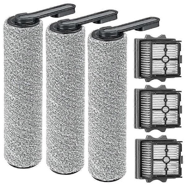 For Floor ONE S5 Vacuum 3 HEPA Filters & 3 Brush Rollers
