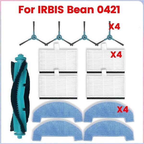 For IRBIS Bean 0421 Vacuum Parts Main Roller Side Brush Hepa Filter