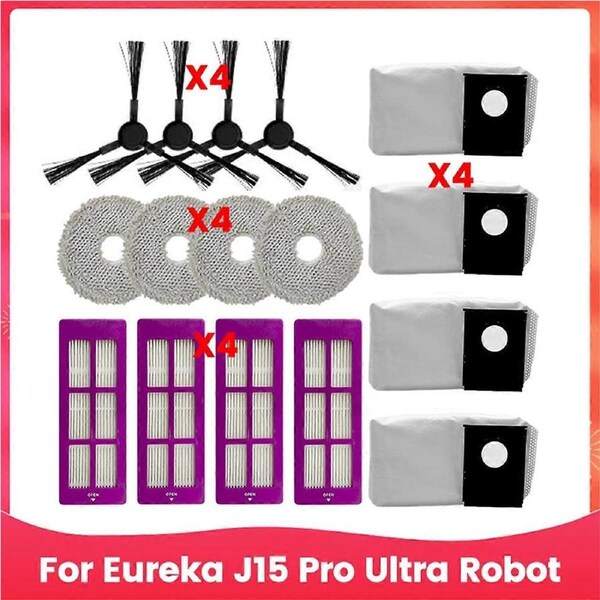 16PCS for Eureka J15 Pro Ultra Robot Vacuum Cleaner Accessories
