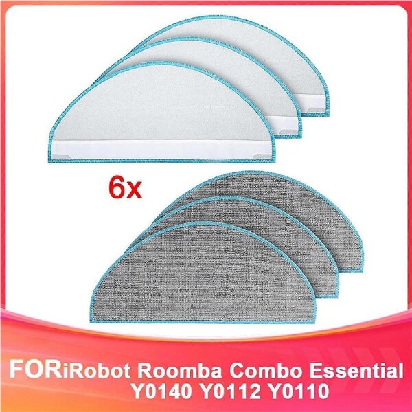 6 Pack Mop Pads Replacement Parts for IRobot Roomba Vacuum Cleaner