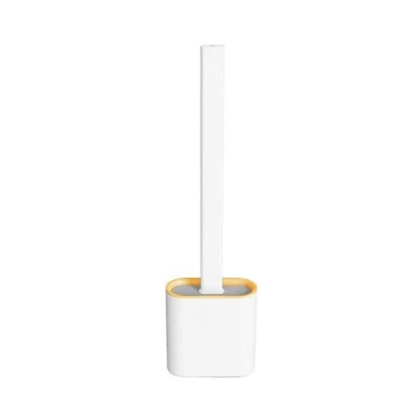 Salesbay Toilet Brush with Holder Set Silicone Bristles Cleaning Long Handle