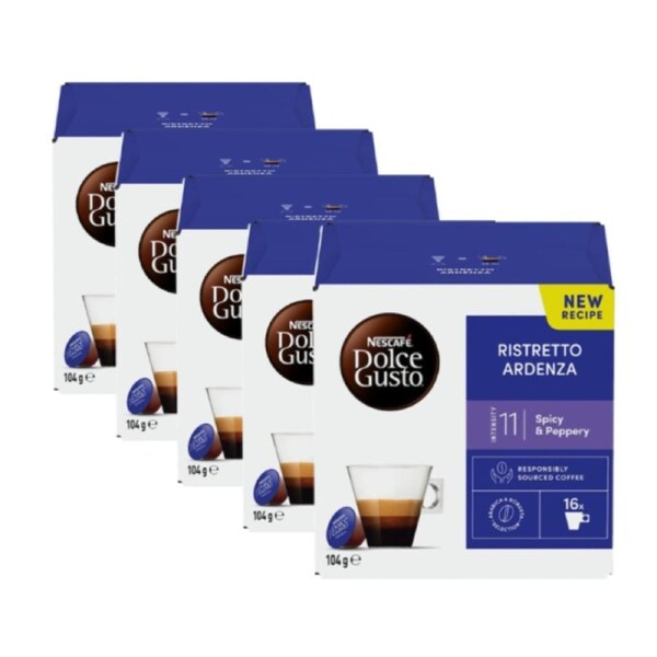 5 x Nescafe Dolce Gusto Ristretto Ardenza Spicy & Peppery 16 Pack