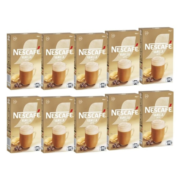 Nescafe Vanilla Latte Coffee Sachets - 100 Pack