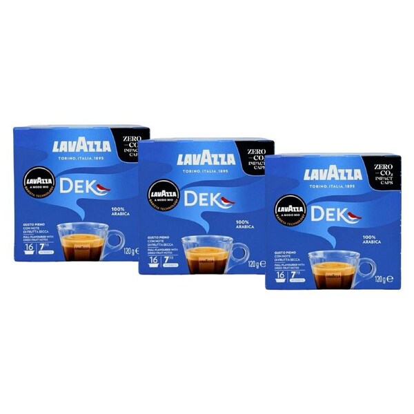 Lavazza A Modo Mio Dek Decaf Coffee Pods – 48 Pods (3 Packs x 16 Pods)