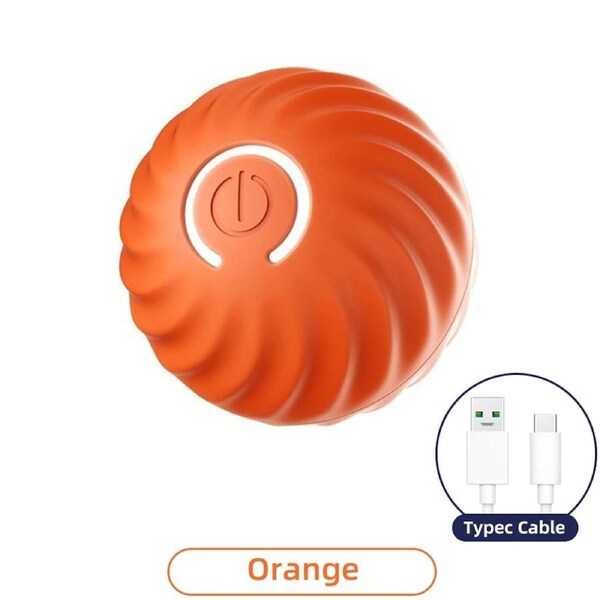 Smart Dog Toy Ball Interactive Pet Toy Moving Ball USB Automatic Moving Bouncing Orange