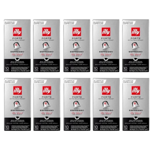 Illy Forte Coffee Capsules Dark Roast - 100 Pack (Compatible with Nespresso Original Machines)