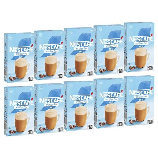 Nescafe 98% Sugar Free Latte Coffee Sachets - 100 Pack
