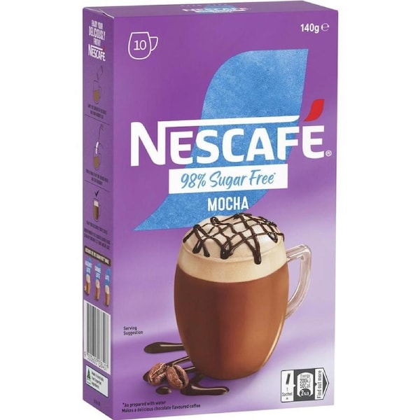 Nescafe Mocha Coffee Sachets 98% Sugar Free 50 Pack
