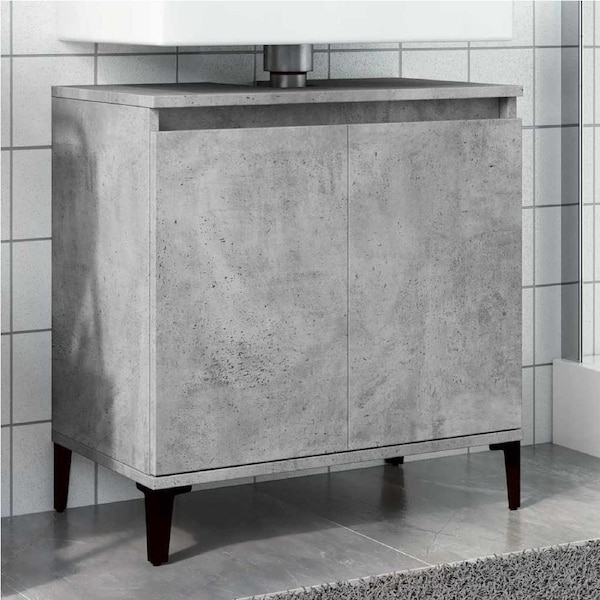 Sink Cabinet Concrete Grey 58x33x60 cm Engineered Wood vidaXL