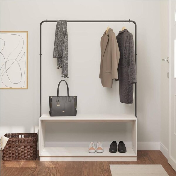 Clothes Rack with Storage White and Black 113 x 40 x 157.5 cm vidaXL