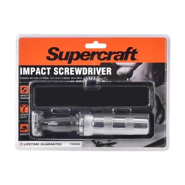 Supercraft Heavy Duty Impact-Resistent Screwdriver Tool Set Phillips & Slotted