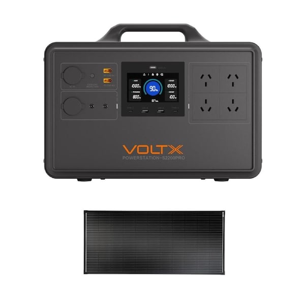 VoltX 2400W 2240Wh Power Station + 200W Fixed Solar Panel