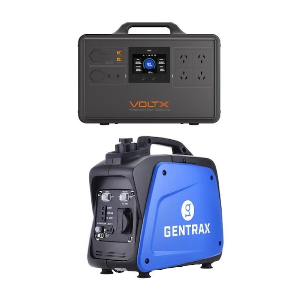 VoltX 2400W 2240Wh Power Station + GENTRAX 800W Inverter Generator