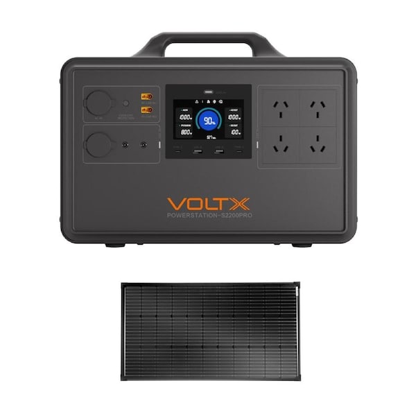 VoltX 2400W 2240Wh Power Station + 100W Fixed Solar Panel