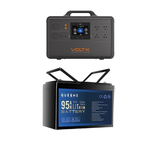 VoltX 2400W 2240Wh Power Station + 12V 95Ah Lithium Battery
