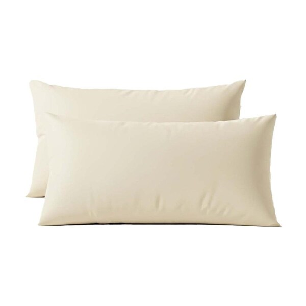 2pc Renee Taylor 400TC Egyptian Cotton King Pillowcase Pair Vanilla 50x90cm
