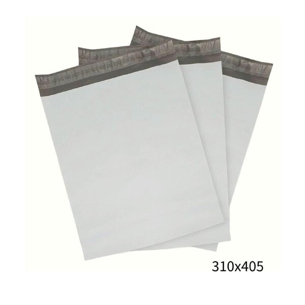 310x405mm White Poly Mailer – Self-Sealing Shipping Bag 100 Pack