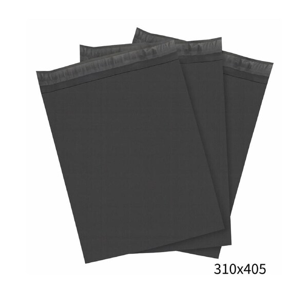 310x405mm Black Poly Mailer – Self-Sealing Shipping Bag 100 Pack