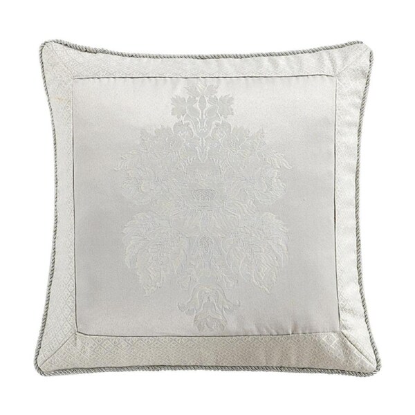 Renee Taylor Regalia Collection Amalia Decor Cushion White & Silver 45x45cm