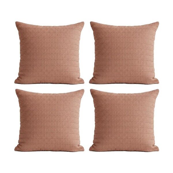 4PK Cloud Linen Celeste Cotton Waffle European Pillowcase Rust 65x65cm
