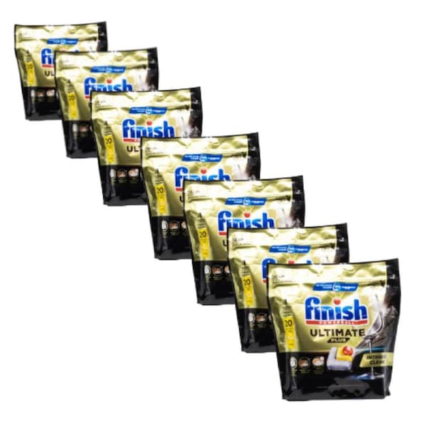 Finish 245 x Powerball Ultimate Plus Dishwasher Tablets - PK20 (7 Pack) Lemon Sparkle