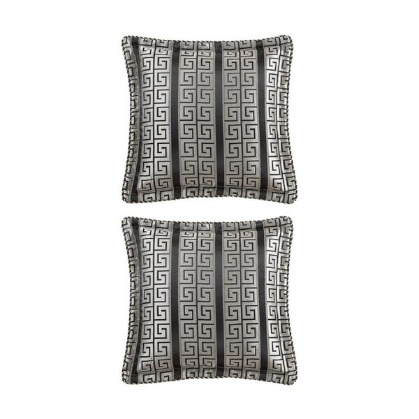 2PK Renee Taylor Regalia Collection Mayana Cushion Champenge & Black 45x45cm