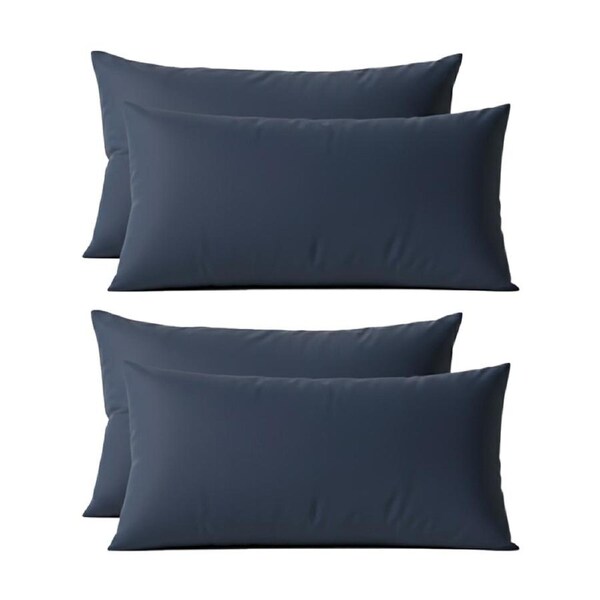 2x 2pc Renee Taylor 400TC Egyptian Cotton King Pillowcases Steel Blue 50x90cm
