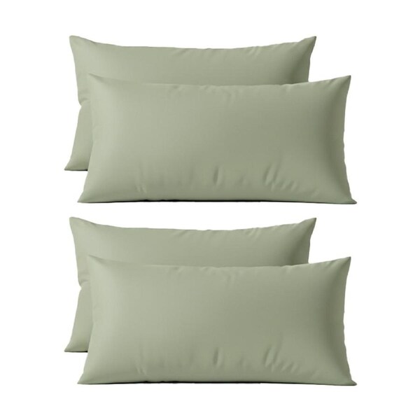 2x 2pc Renee Taylor 400TC Egyptian Cotton King Pillowcase Pair Green 50x90cm