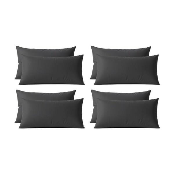4x 2pc Renee Taylor 400TC Egyptian Cotton King Pillowcase Pair Charcoal 50x90cm