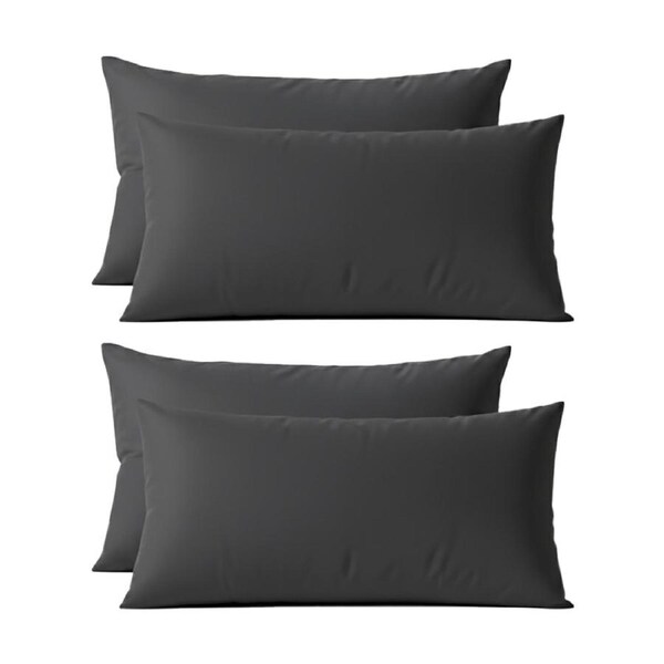 2x 2pc Renee Taylor 400TC Egyptian Cotton King Pillowcase Pair Charcoal 50x90cm