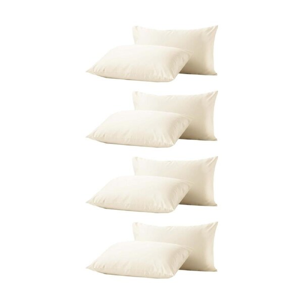 4x 2pc Renee Taylor 400TC Egyptian Cotton Standard Pillowcase Pair Vainlla