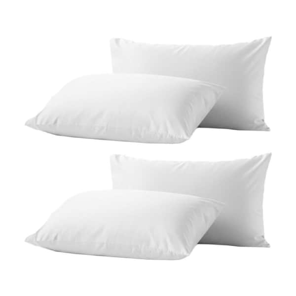 2x 2pc Renee Taylor 400TC Egyptian Cotton Standard Pillowcase Pair White 48x74cm