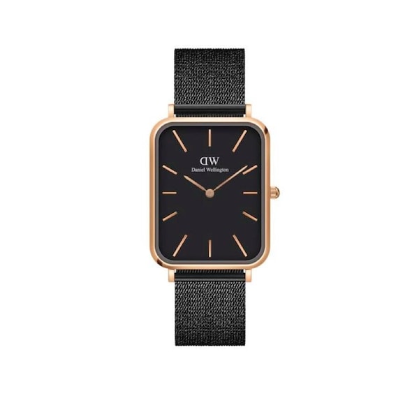 Daniel Wellington Quadro 29X36.5 Pressed Ashfield Rose Gold & Black Watch