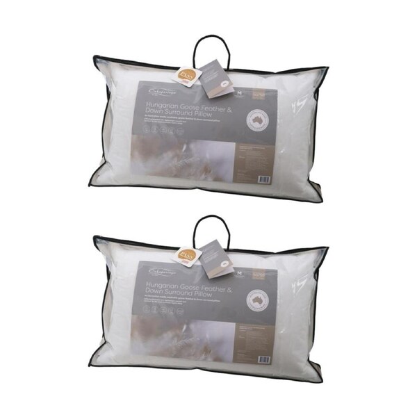 2PK Onkaparinga 50-50 Hungarian Goose Feather & Down Surround Pillow Standard