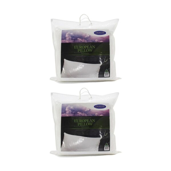 2PK Jason Dream Night European Pillow Low Allergenic Cotton Japara Cover 65x65cm