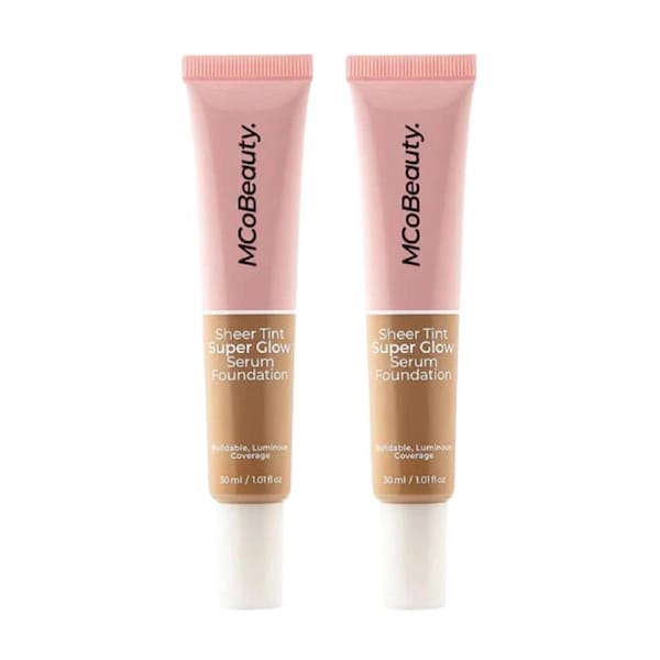 2 x MCoBeauty Sheer Tint Super Glow Serum Foundation 30mL - 5-6 Natural Medium