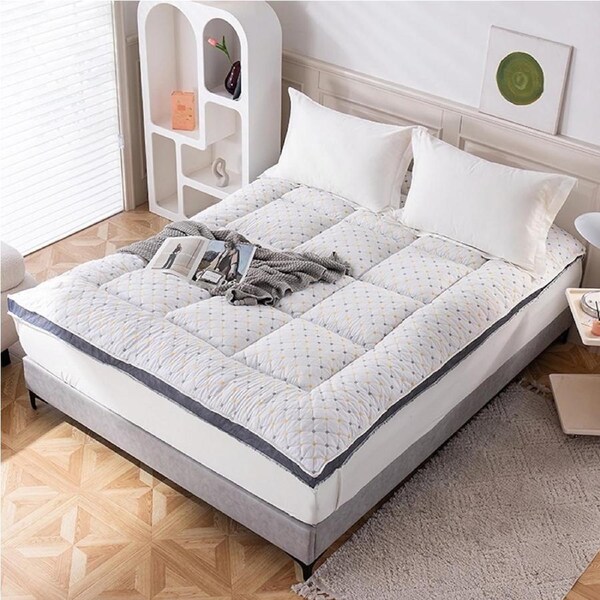 Hotel Quality Airsoft 1200GSM Fully Fitted Mattress Topper Checked Single