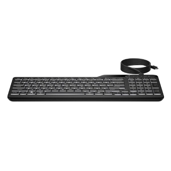 HP 400 Wired Keyboard — Black, Full-Size USB Keyboard