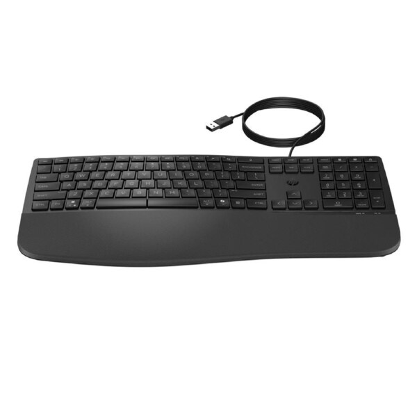 HP 480 Comfort Wired Keyboard — Quiet, Full-Size USB Keyboard