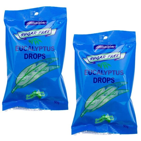 Johnsons Eucalyptus Drops Sugar Free 50g x 2 Pack