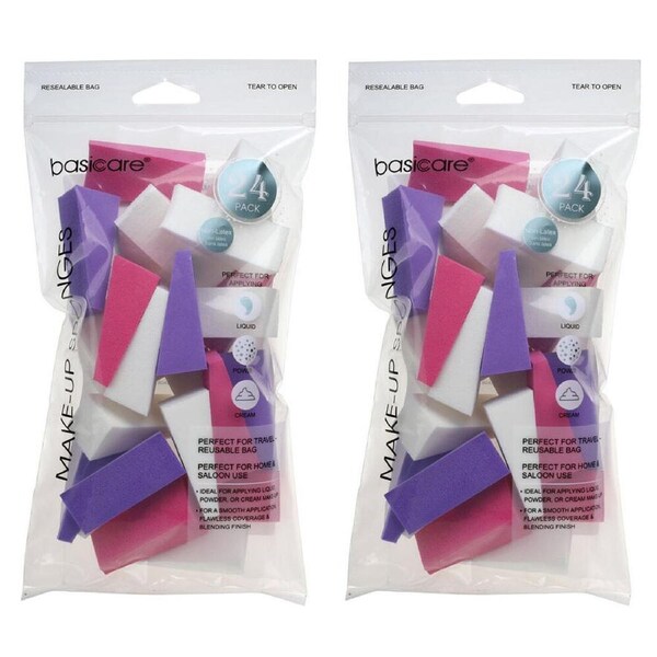 Basicare Wedge Makeup Sponges Reusable Cosmetic Applicators 48 Pack