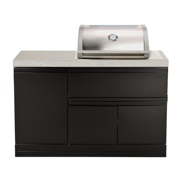 CROSSRAY 2-Burner BBQ Mini Outdoor Kitchen No Fridge