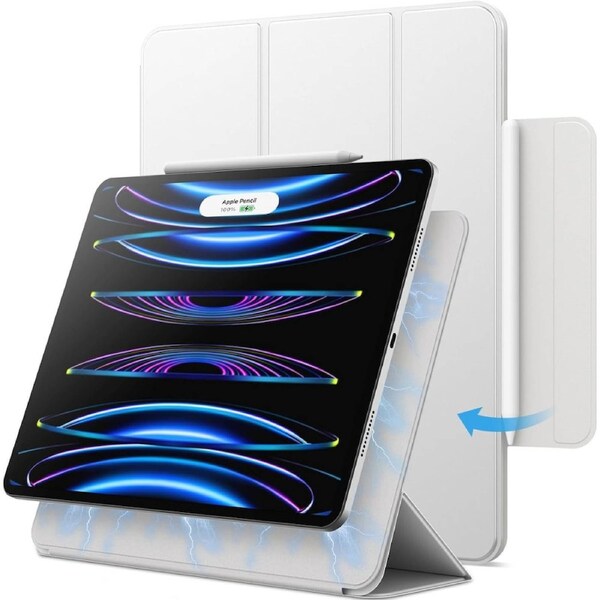 JETech Magnetic Case for iPad Pro 12.9 Inch 2022/2021/2020/2018 (6th/5th/4th/3rd Generation), Pencil 2nd Charging, Magnetic Attachment, Cover Auto Wake/Sleep SILVER