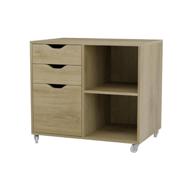 Belle Mobile Filing Storage Caddy 3 Drawers Oak