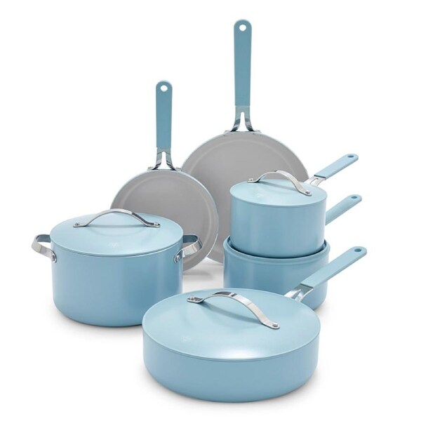 GreenLife Dream 11-Piece Cookware Set CC008532-001 Blue Haze